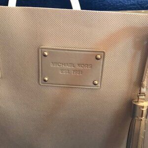 Michael Kors Gold with Gold Sparkles in the fabric Tote Bag